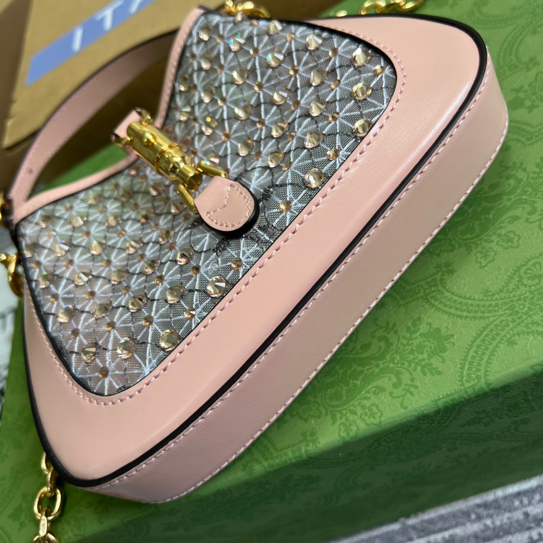 Gucci Jackie 1961 Mini Shoulder Bag Light Pink For Women, Women’s Bags 7.5in/19cm GG