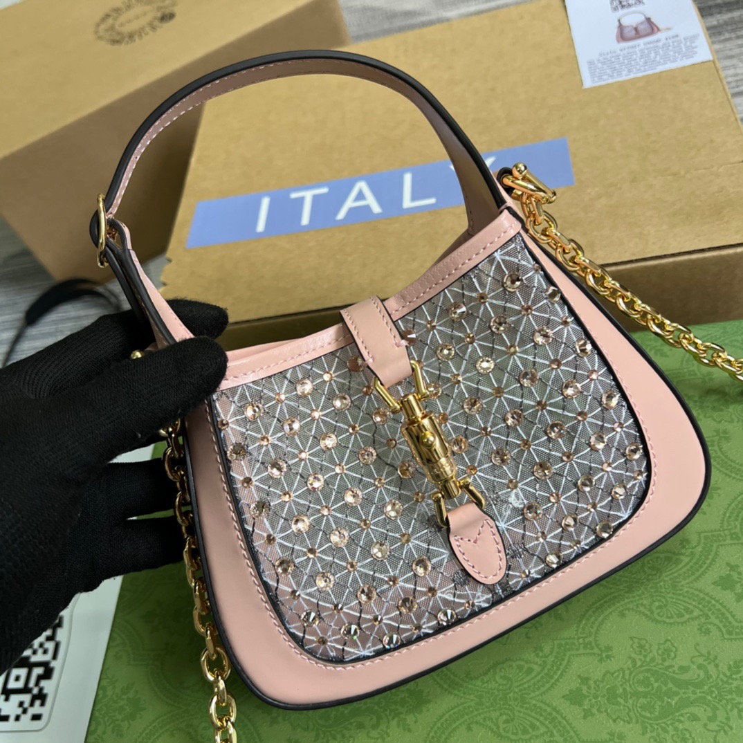 Gucci Jackie 1961 Mini Shoulder Bag Light Pink For Women, Women’s Bags 7.5in/19cm GG
