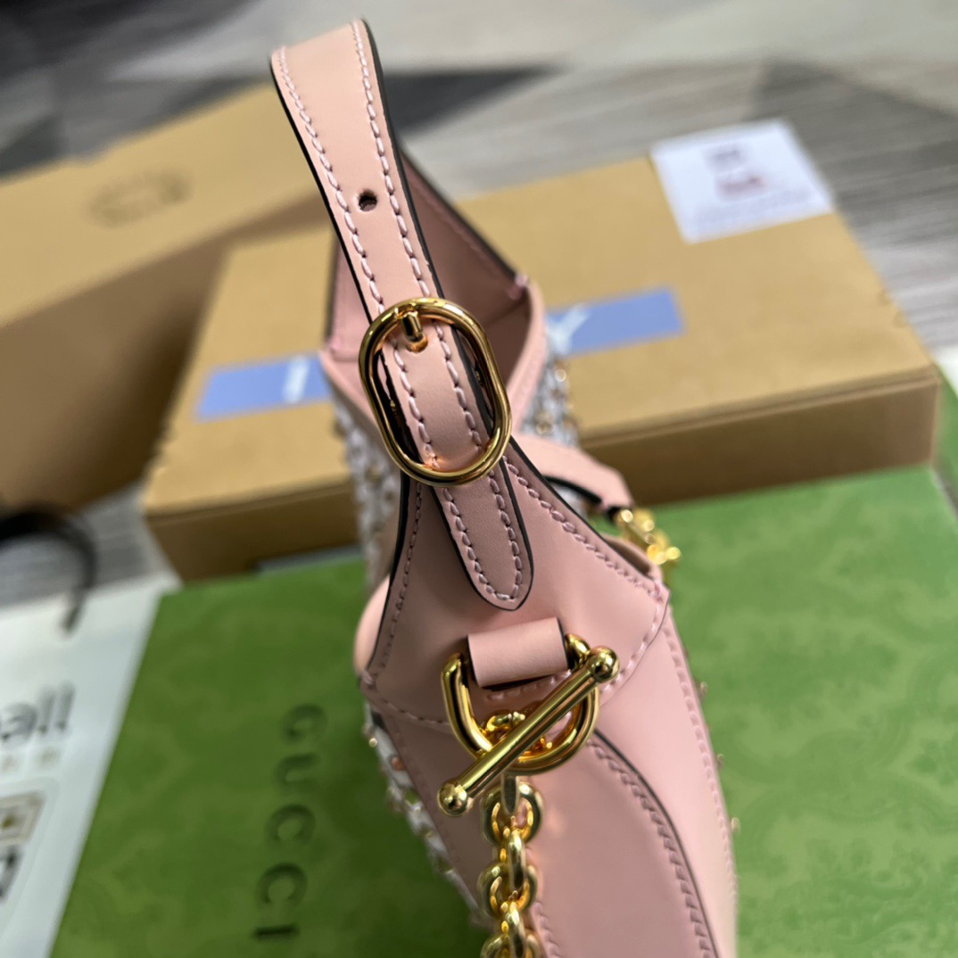 Gucci Jackie 1961 Mini Shoulder Bag Light Pink For Women, Women’s Bags 7.5in/19cm GG