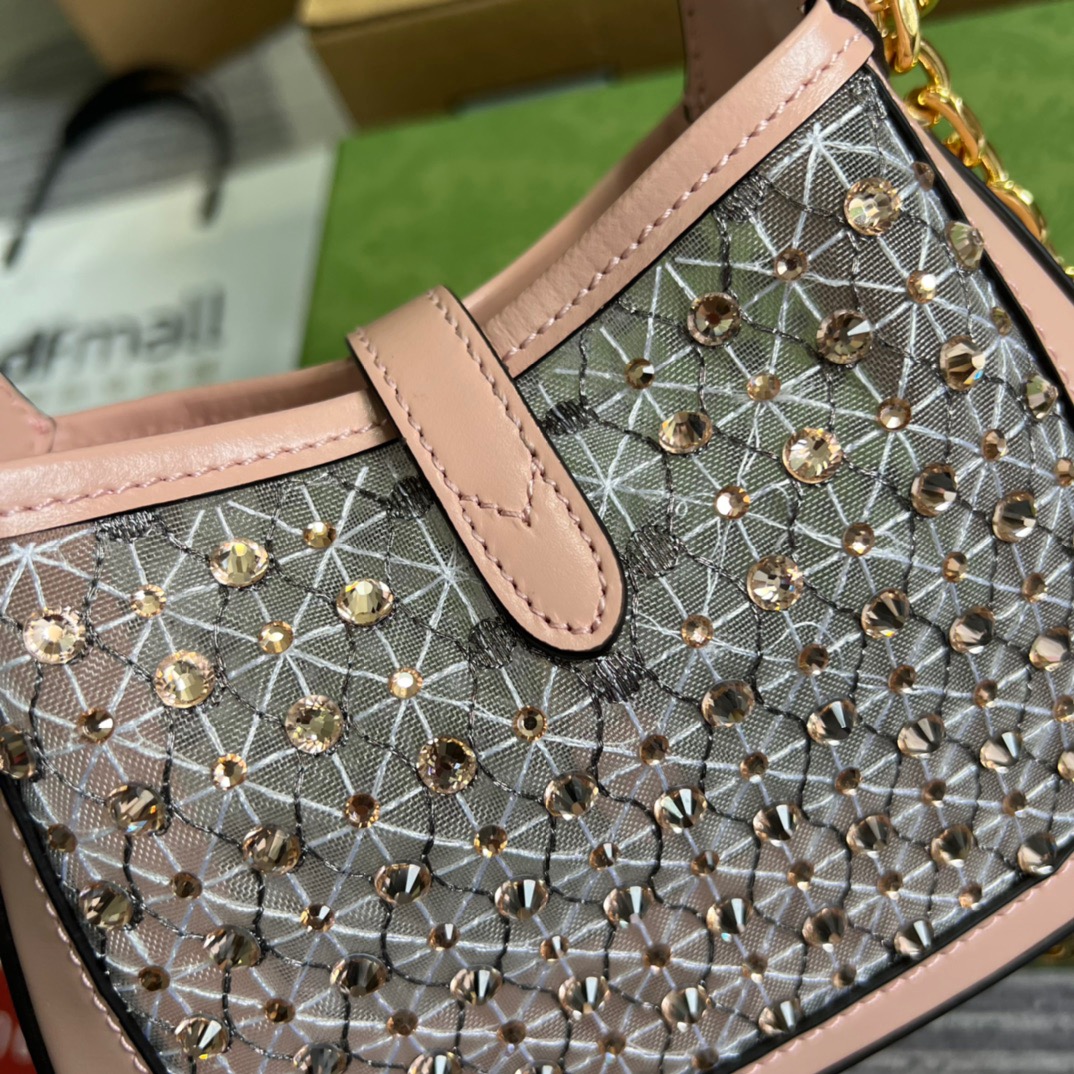 Gucci Jackie 1961 Mini Shoulder Bag Light Pink For Women, Women’s Bags 7.5in/19cm GG