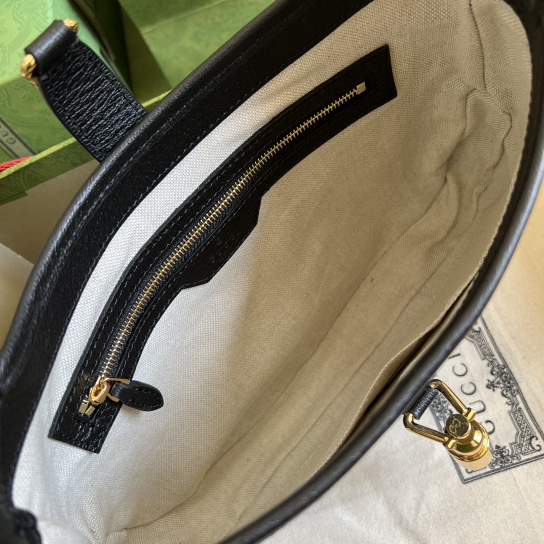 Gucci Jackie 1961 Small Shoulder Bag Black And Ivory GG Denim Jacquard For Women 11in/28cm 678843 UN3AG 1294
