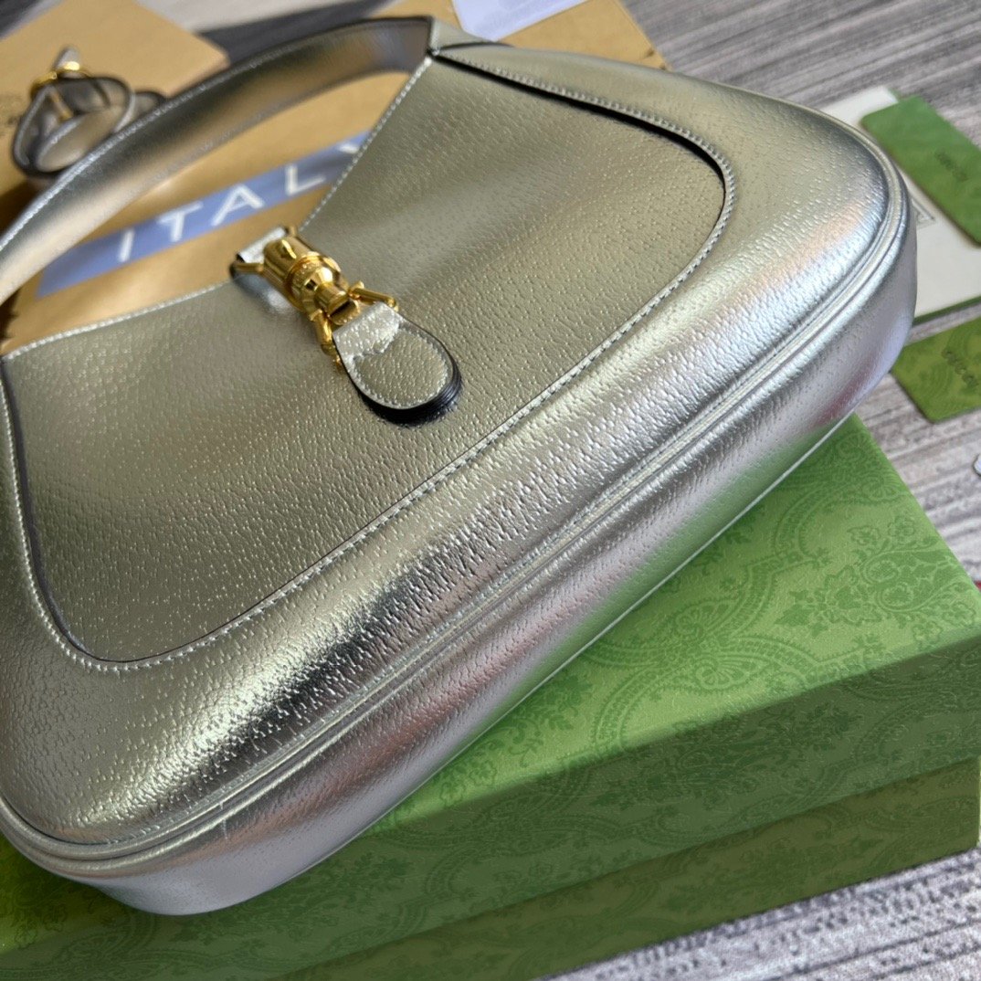 Gucci Jackie 1961 Small Shoulder Bag Silver For Women, Women’s Bags 10.8in/28cm GG