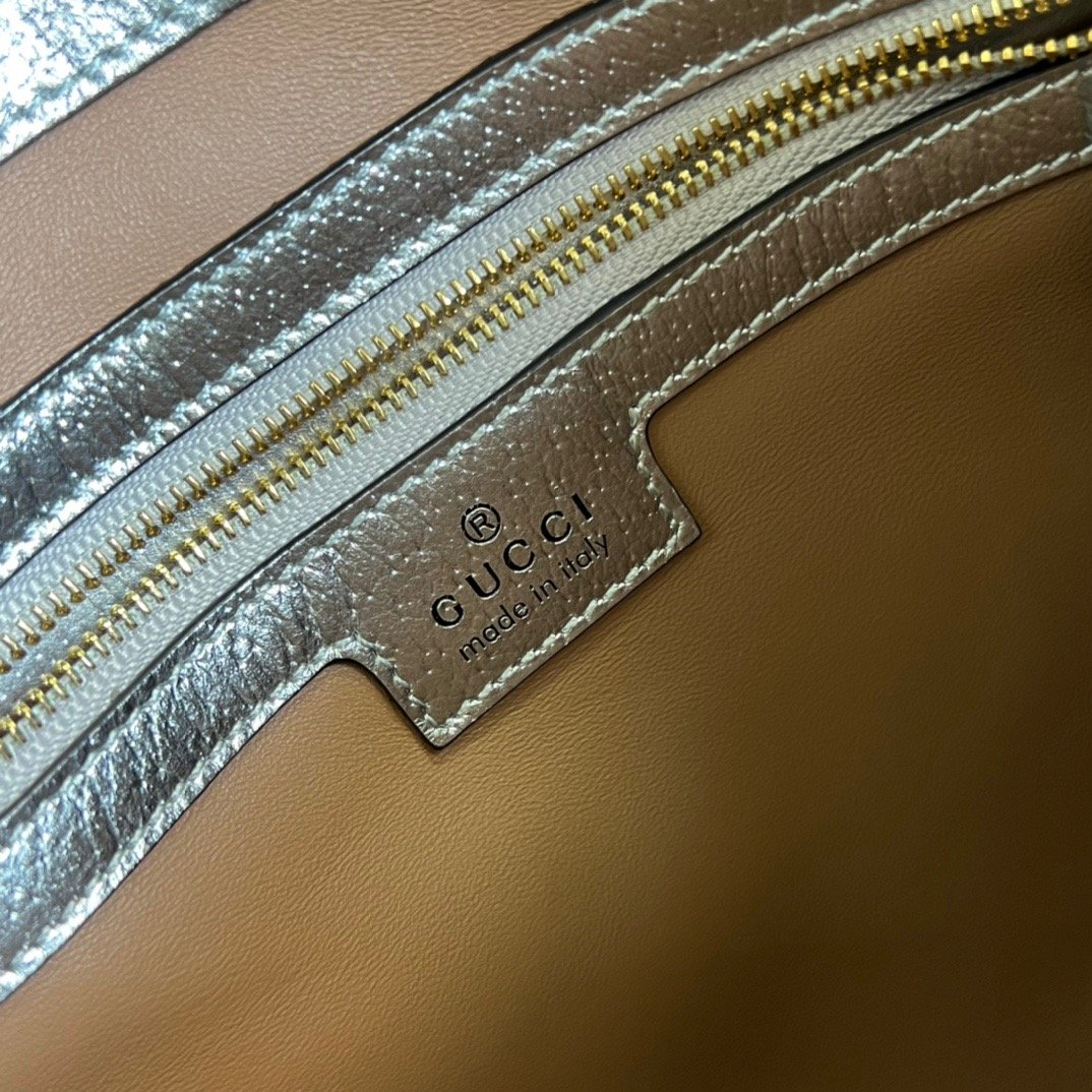 Gucci Jackie 1961 Small Shoulder Bag Silver For Women, Women’s Bags 10.8in/28cm GG