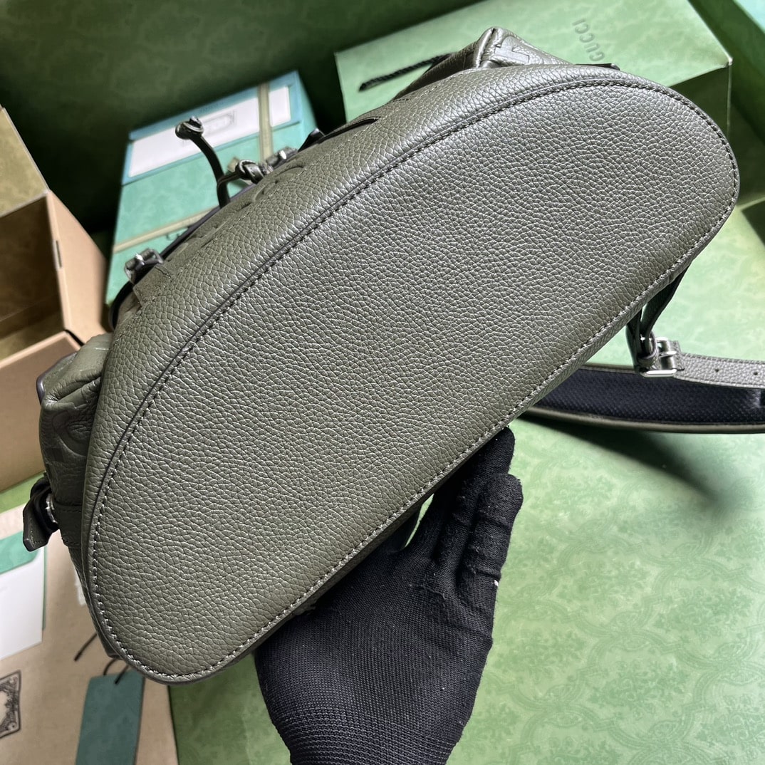 Gucci Jumbo Gg Backpack Green Khaki/Black For Women 38.5cm / 15.1in 625770 AABZF 3341