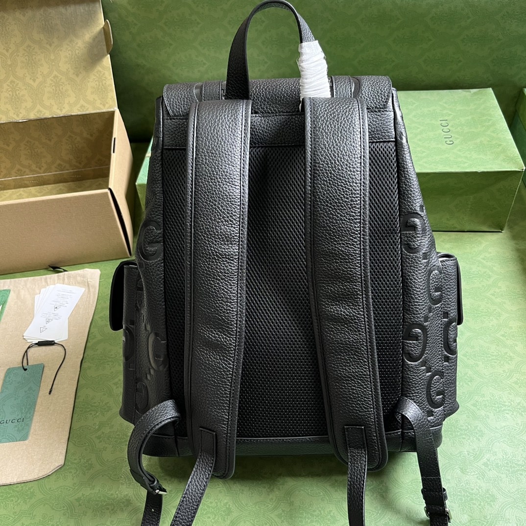 Gucci Jumbo Gg Backpack Green Khaki/Black For Women 38.5cm / 15.1in 625770 AABZF 3341