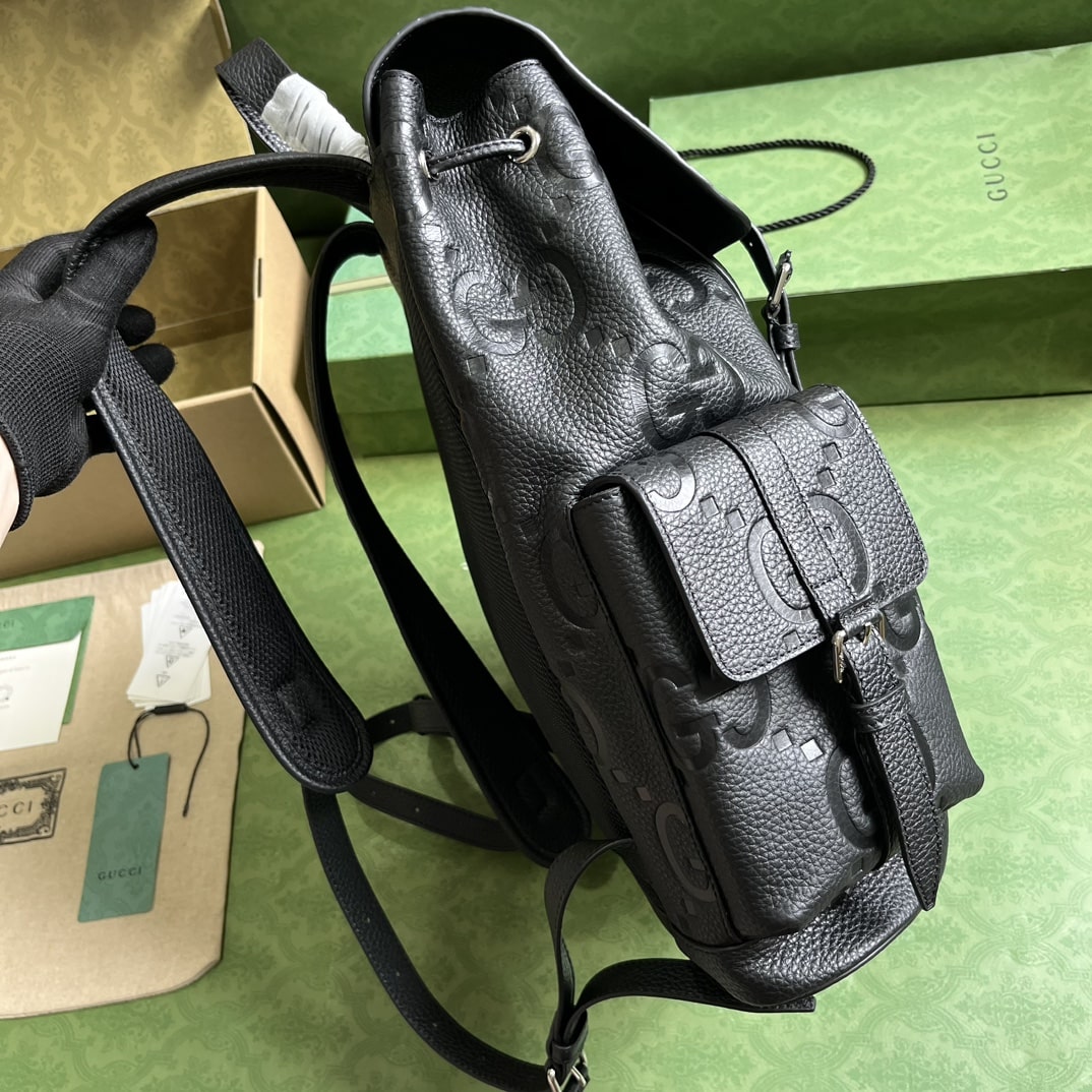 Gucci Jumbo Gg Backpack Green Khaki/Black For Women 38.5cm / 15.1in 625770 AABZF 3341