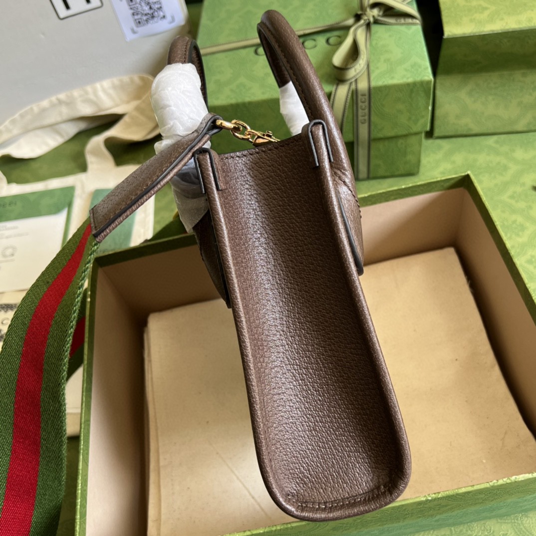 Gucci Jumbo GG Mini Tote Bag Camel And Ebony Jumbo Canvas For Women  8in/20cm 699406 UKMDG 2570