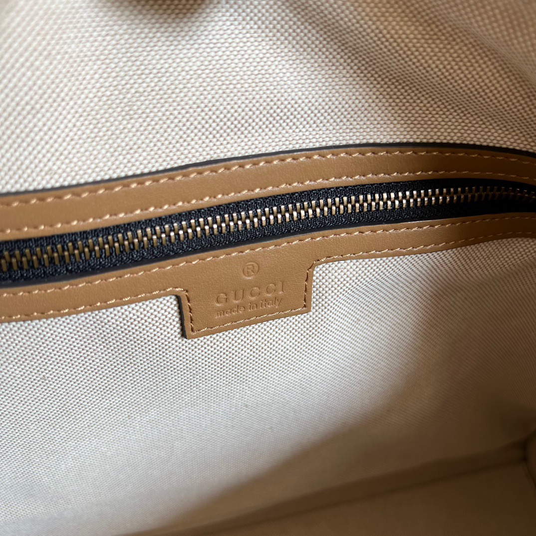 Gucci Large Bauletto Top Handle Bag With Double G White/Brown For Men 15.7in/40cm