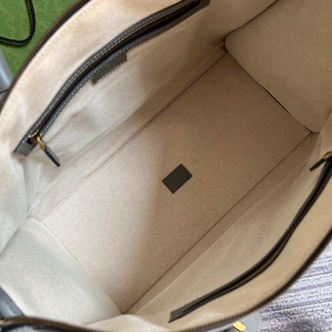Gucci Large Bauletto Top Handle Bag With Double G White/Grey For Men 15.7in/40cm