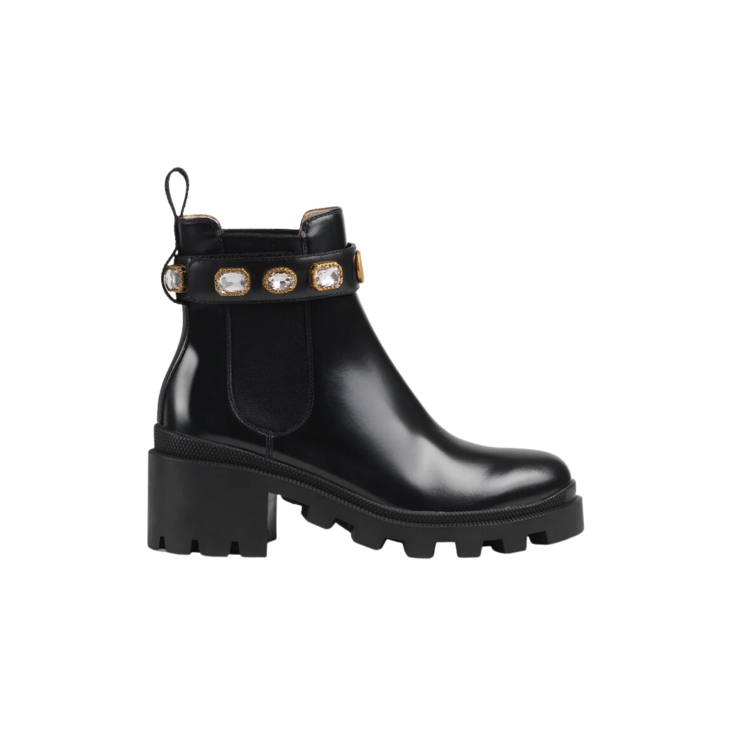 Gucci Leather Ankle Boot With Belt For Women- 550036 DKS00 1000