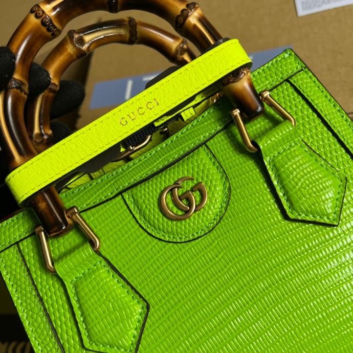Gucci Lizard Mini Tote Bag Yellow For Women, Women’s Bags 7.9in/20cm GG