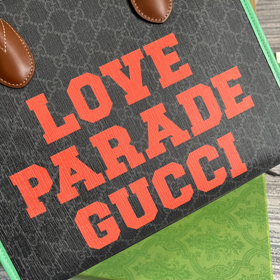 Gucci Love Parade Gucci Tote Bag Green For Women, Women’s Bags 12.2in/31cm GG
