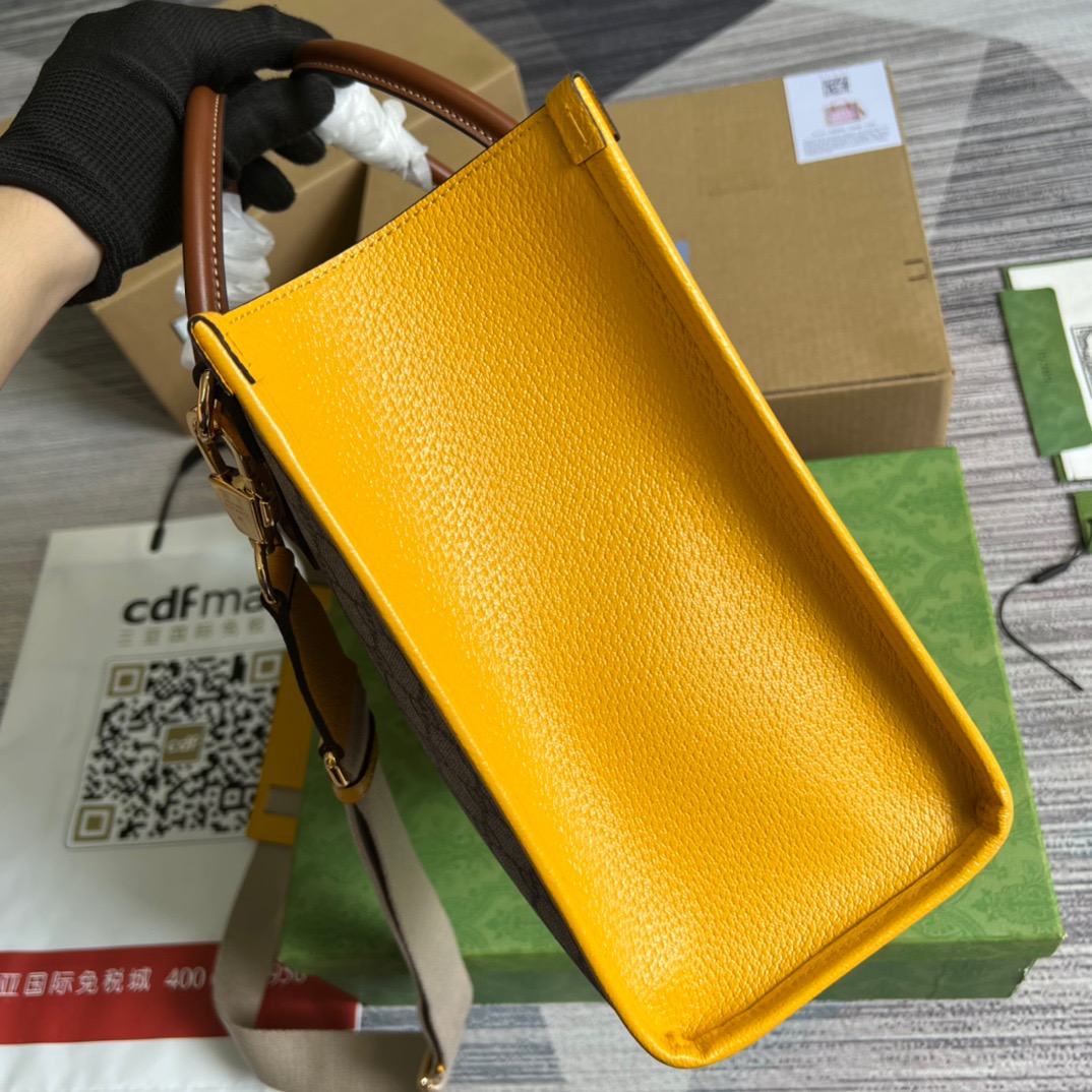 Gucci Love Parade Gucci Tote Bag Yellow For Women, Women’s Bags 12.2in/31cm GG
