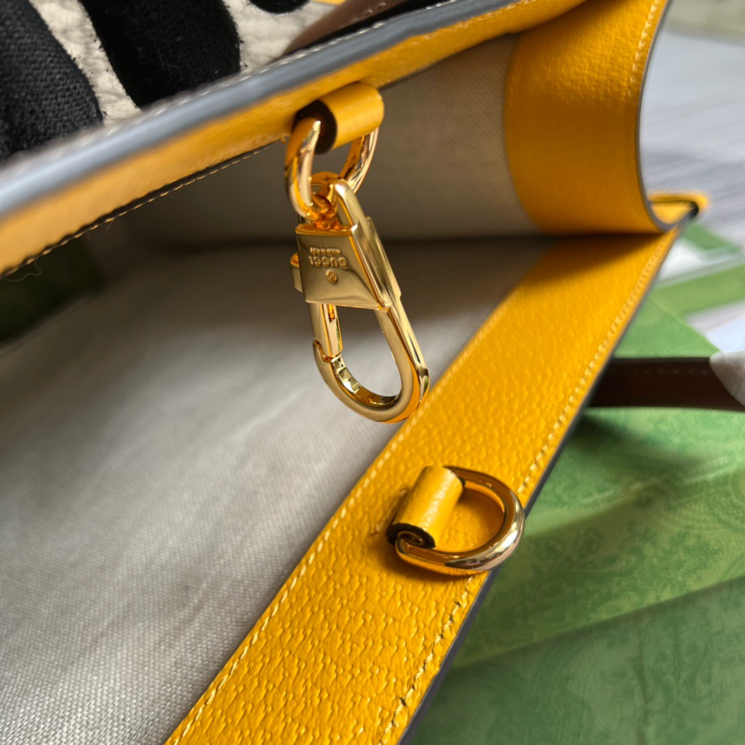 Gucci Love Parade Gucci Tote Bag Yellow For Women, Women’s Bags 12.2in/31cm GG