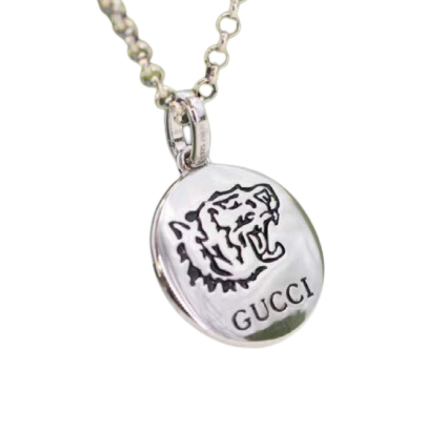 Gucci Love Tiger Head Necklace Silver For Women