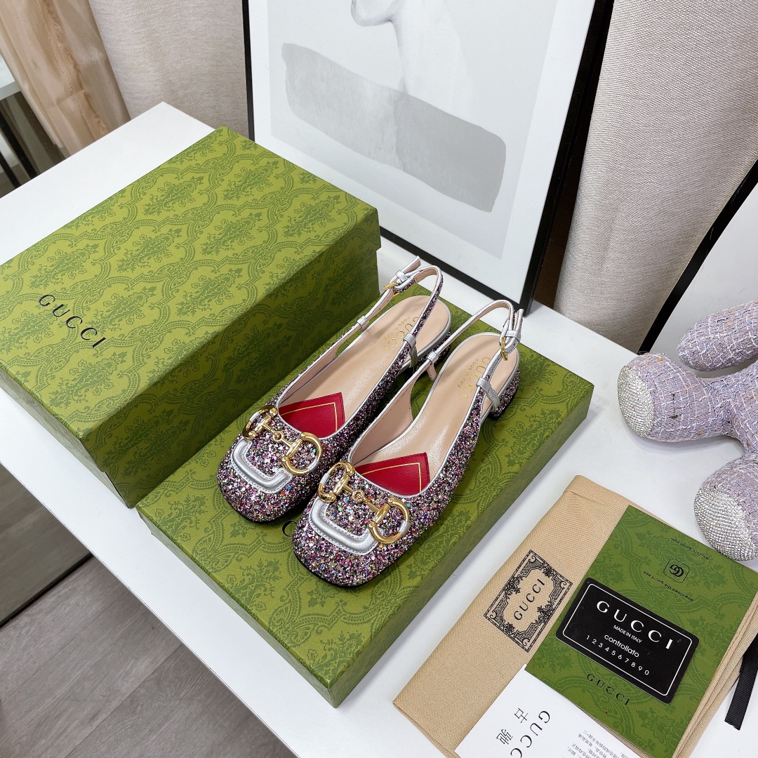 Gucci Lovelight Slingback With Horsebit Multicolor For Women GG