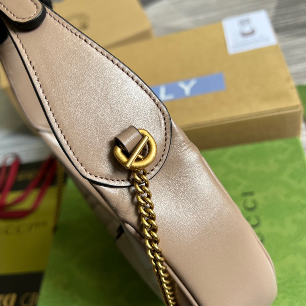 Gucci Marmont Half Moon Shaped Mini Bag Beige For Women, Women’s Bags 8.5in/22cm GG