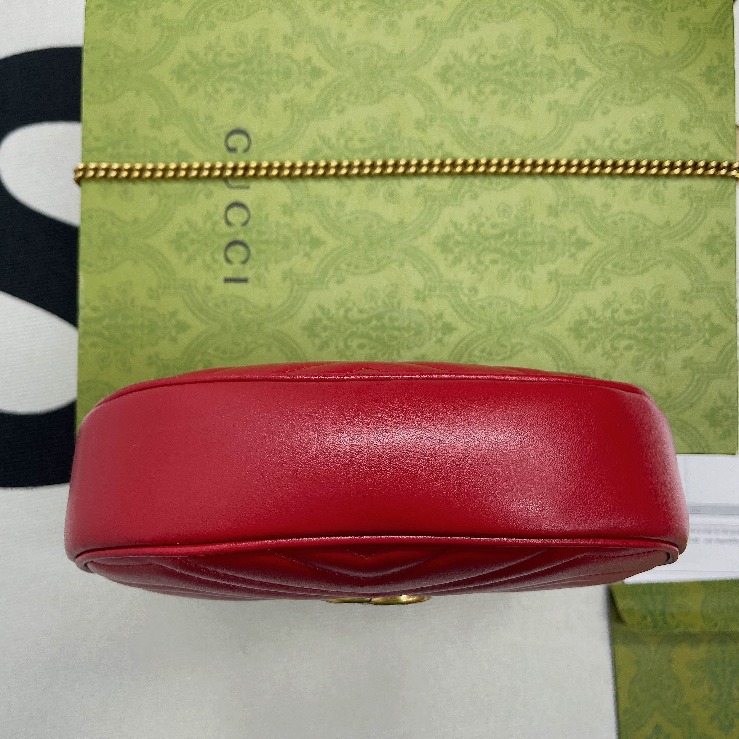 Gucci Marmont Half Moon Shaped Mini Bag Red For Women, Women’s Bags 8.5in/22cm GG