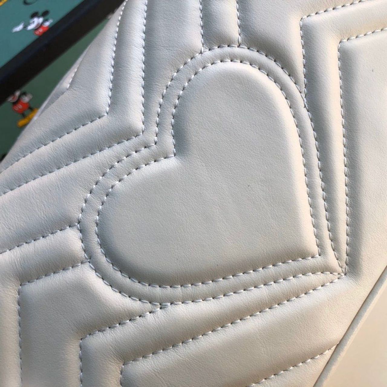 Gucci Marmont Matelassé Mini Bag  White  For Women 8.5in/22cm GG 446744 DTDIT 9022