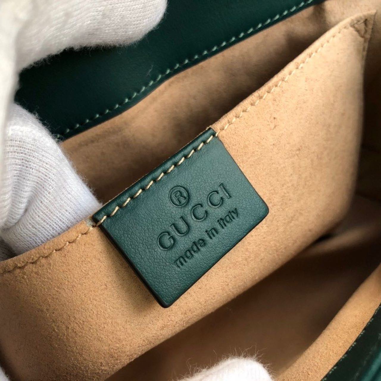 Gucci Marmont Matelassé Mini Bag Green Matelassé Chevron For Women 8.5in/22cm GG 446744