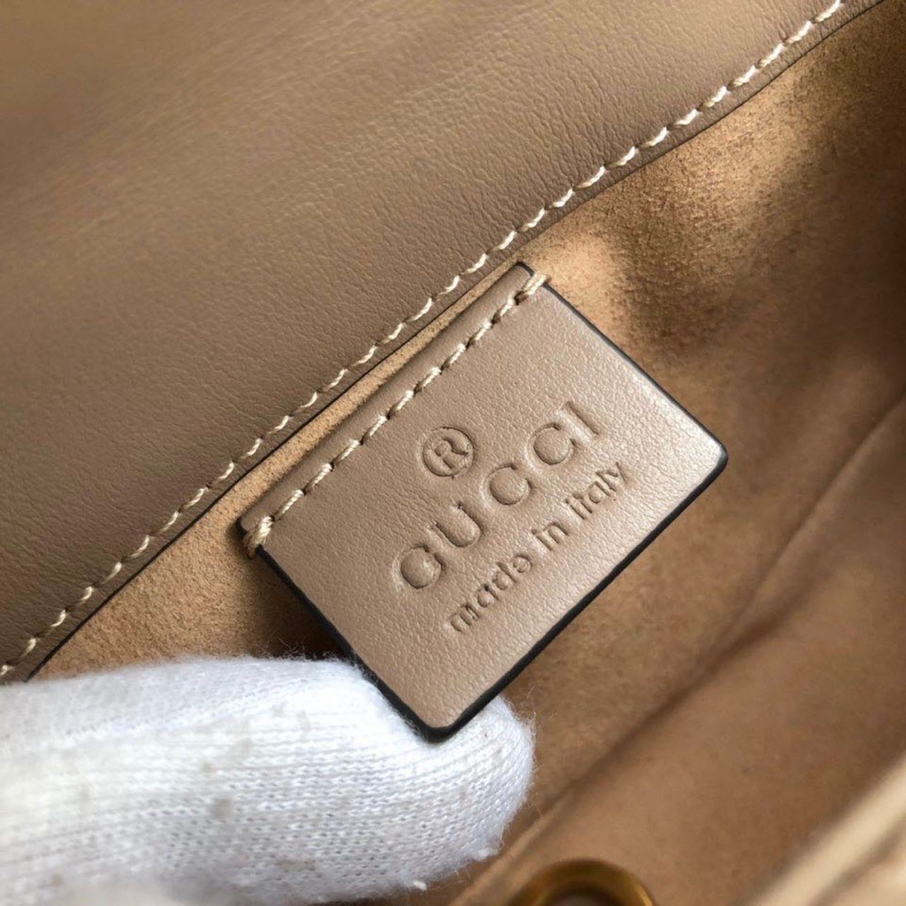 Gucci Marmont Matelassé Super Mini Bag Beige Matelassé Chevron For Women 6.2in/16.5cm GG