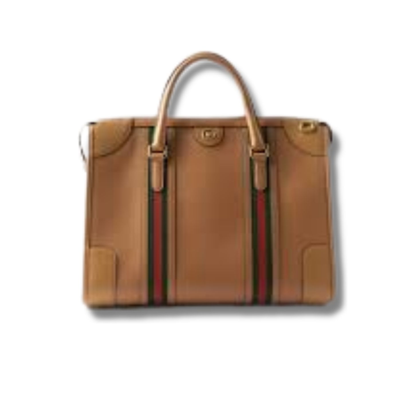Gucci Medium Bauletto Top Handle Bag With Double G Brown/White For Men 13.4in/34cm