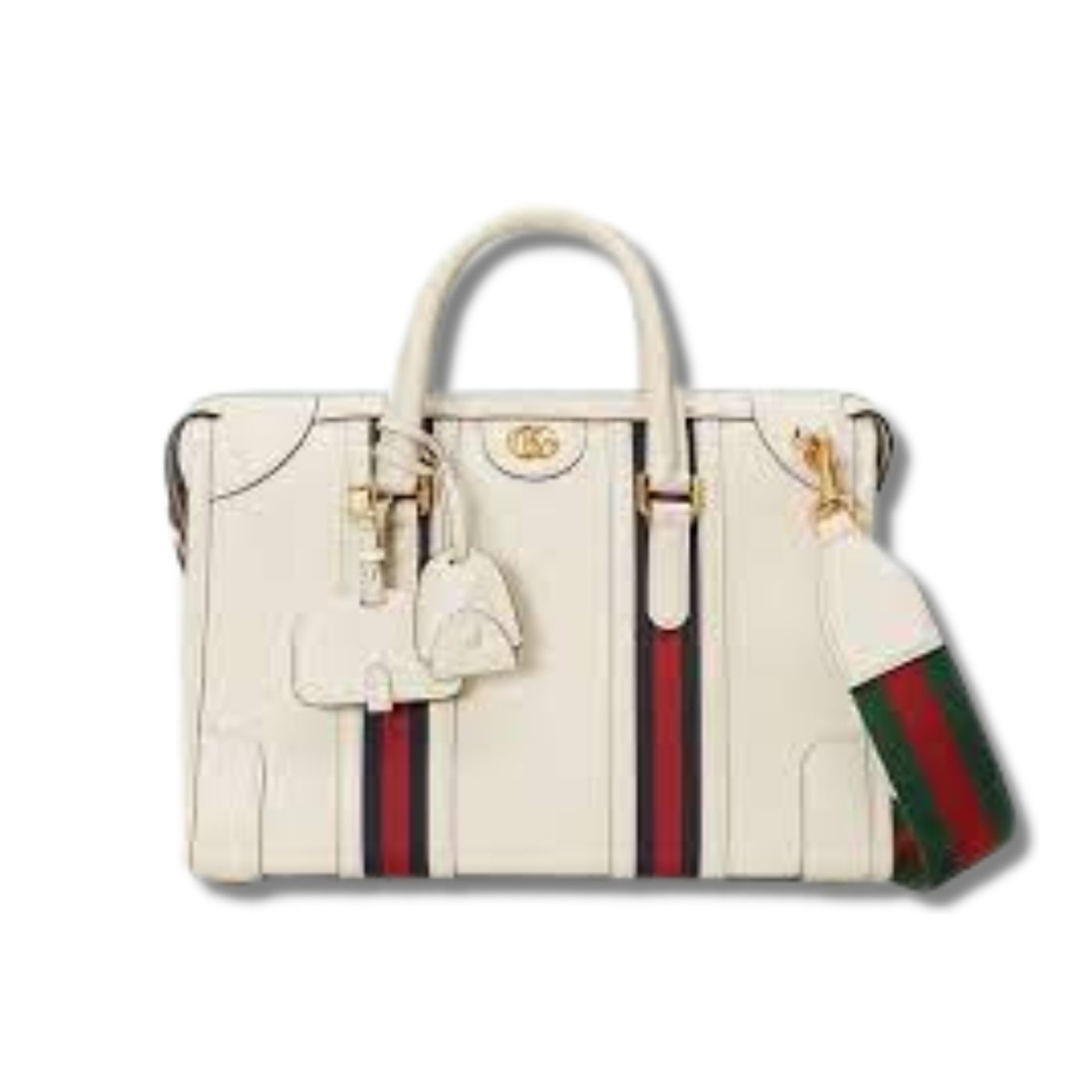 Gucci Medium Bauletto Top Handle Bag With Double G White/Grey For Men 13.4in/34cm