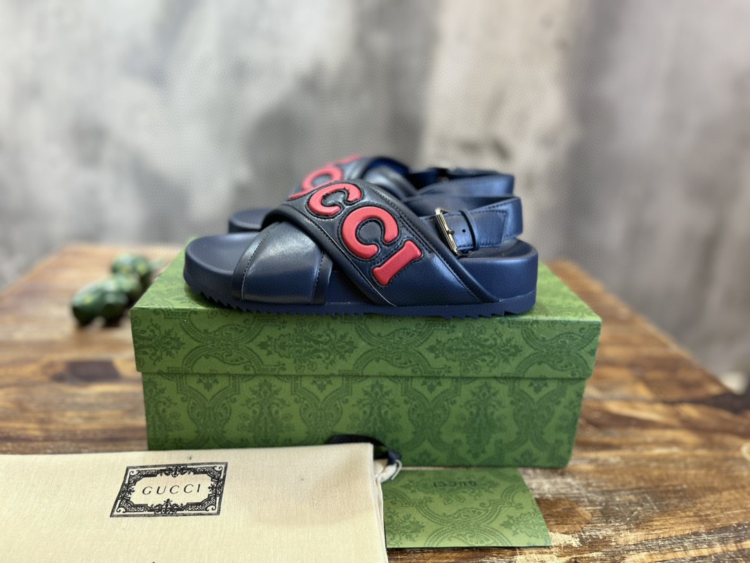 Gucci Men’s Sandal Navy Blue For Men 742024 AABYS 4058