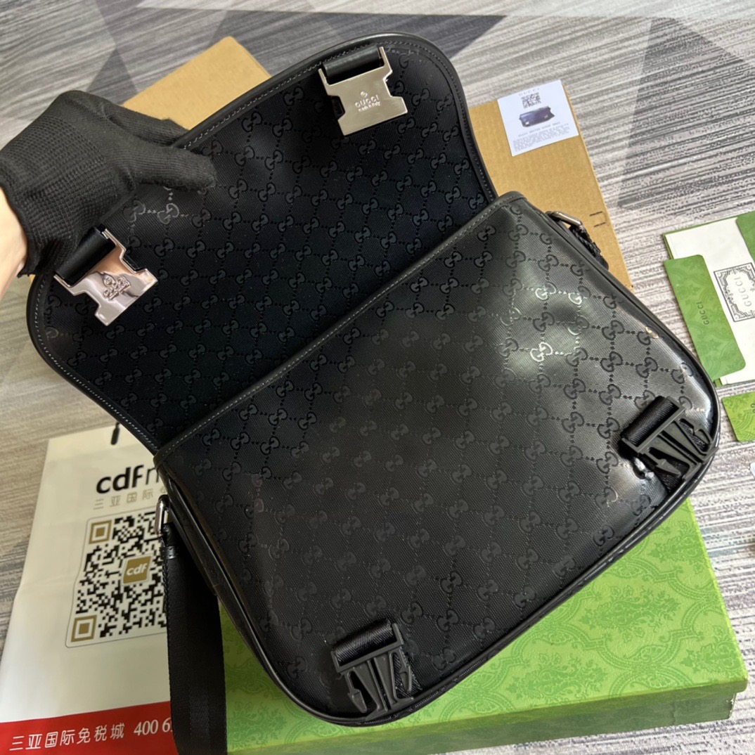 Gucci Messenger Bag Shoulder Bag Black GG Supreme Canvas For Women,Men 12.9in/33cm GG 2101214059377