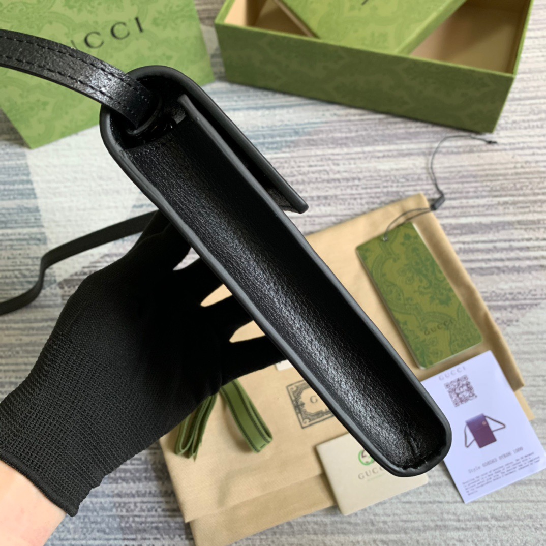 Gucci Mini Bag With Double G Black For Men 7.1in/18cm GG