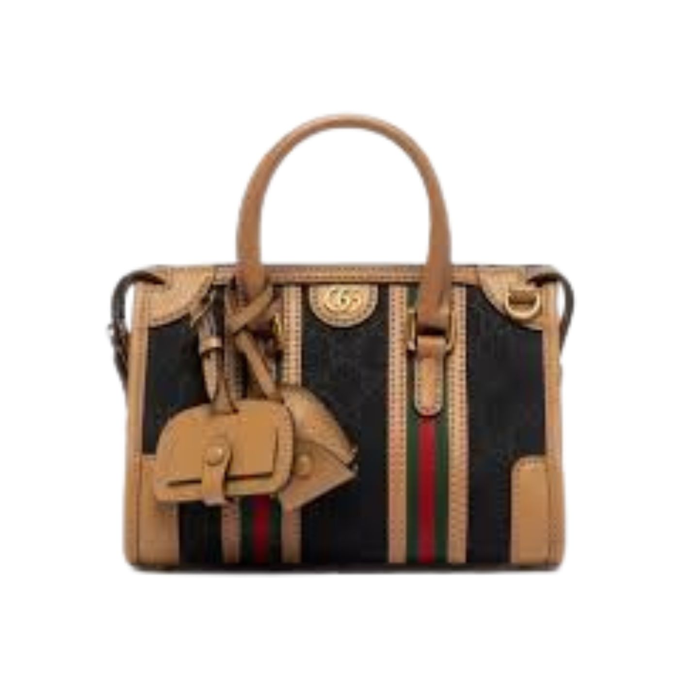 Gucci Mini Top Handle Bag With Double G Brown/Grey For Men 8.7in/22cm