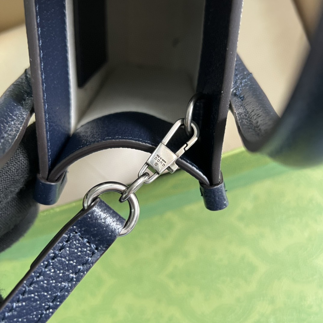 Gucci Mini Tote Bag With Interlocking G Beige And Blue GG Supreme Canvas For Women 7.8in/20cm 671623GSN 4075