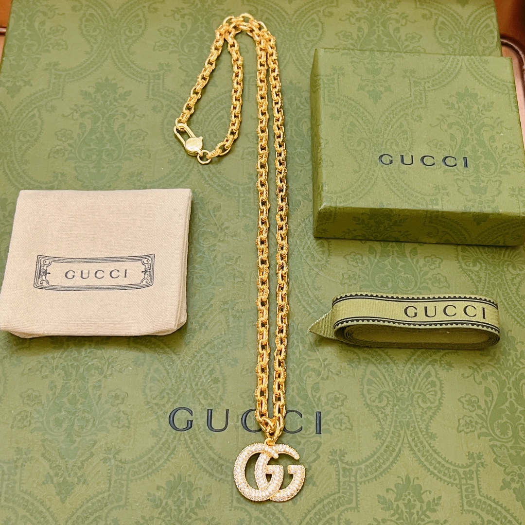 Gucci Necklace Double G Gold For Women
