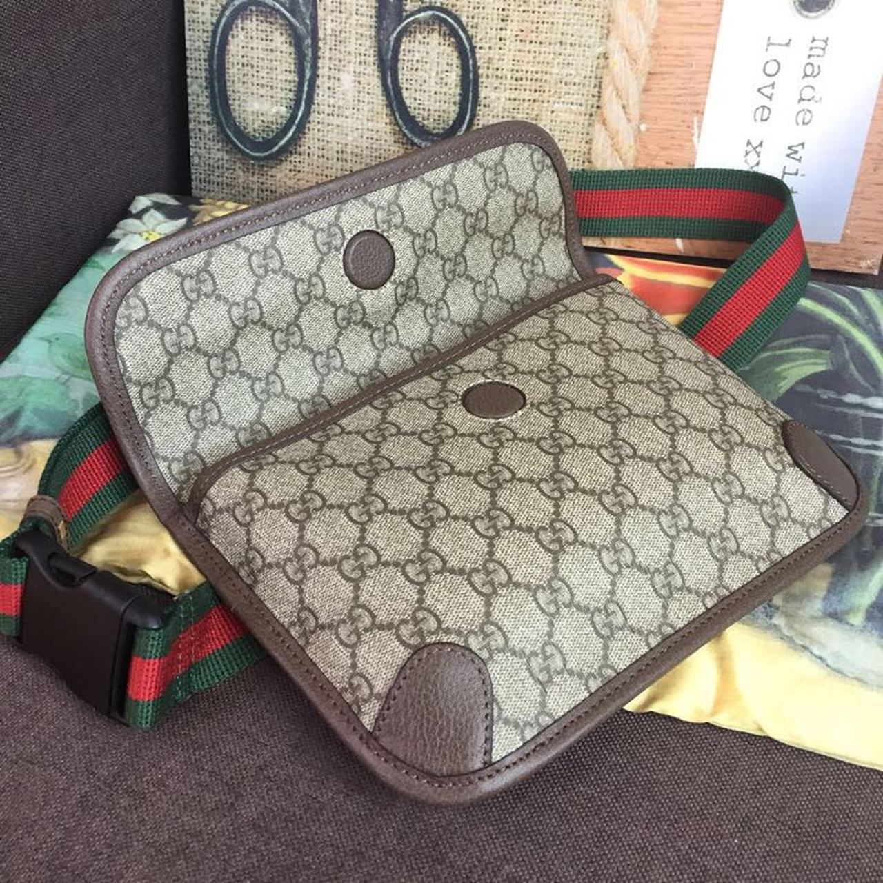 Gucci Neo Vintage GG Supreme Belt Bag Beige/ebony GG Supreme Canvas With Brown For Women 9.4in/24cm