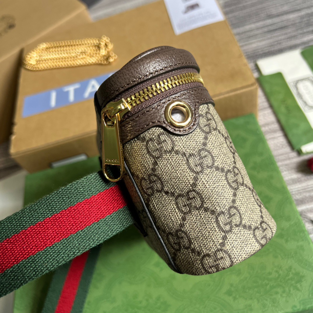 Gucci Ophidia Belt Bag With Web Beige/Ebony Soft GG Supreme Canvas  For Men 7.1in/18cm GG 699765 96IWG 8745
