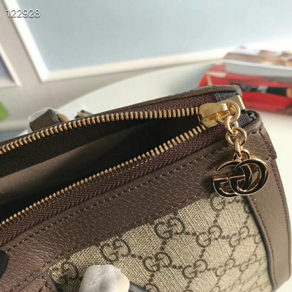 Gucci Ophidia GG Medium Tote Bag Beige/Ebony GG Supreme Canvas With Brown For Women 13in/33cm