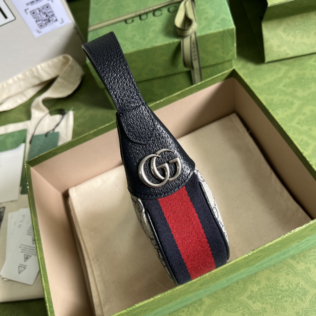 Gucci Ophidia GG Mini Bag Beige And Blue GG Supreme Canvas For Women 7.9in/20cm GG 658551 96IWN 4076