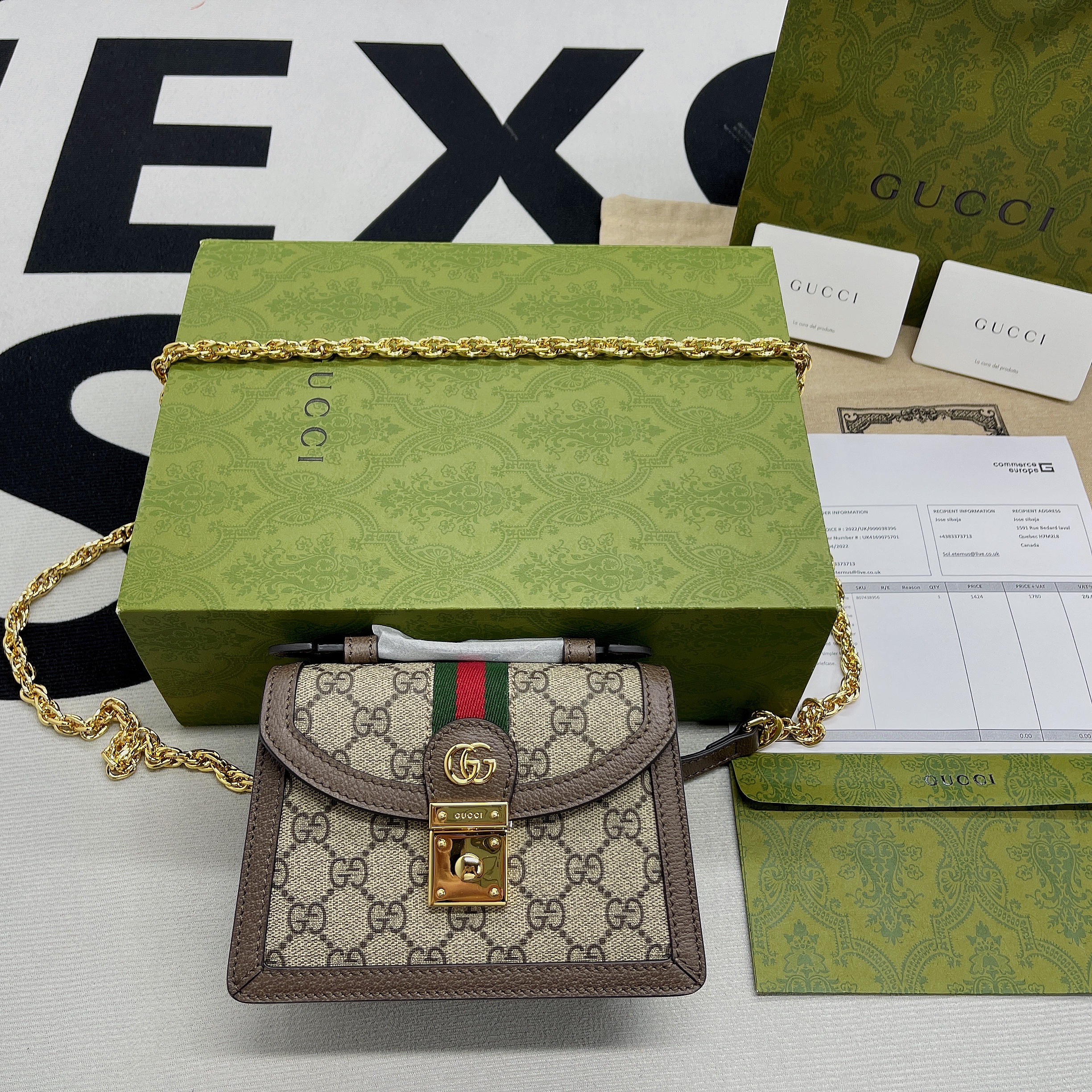 Gucci Ophidia GG Mini Shoulder Bag Beige For Women, Women’s Bags 6.9in/18cm GG 696180 96IWG 8745