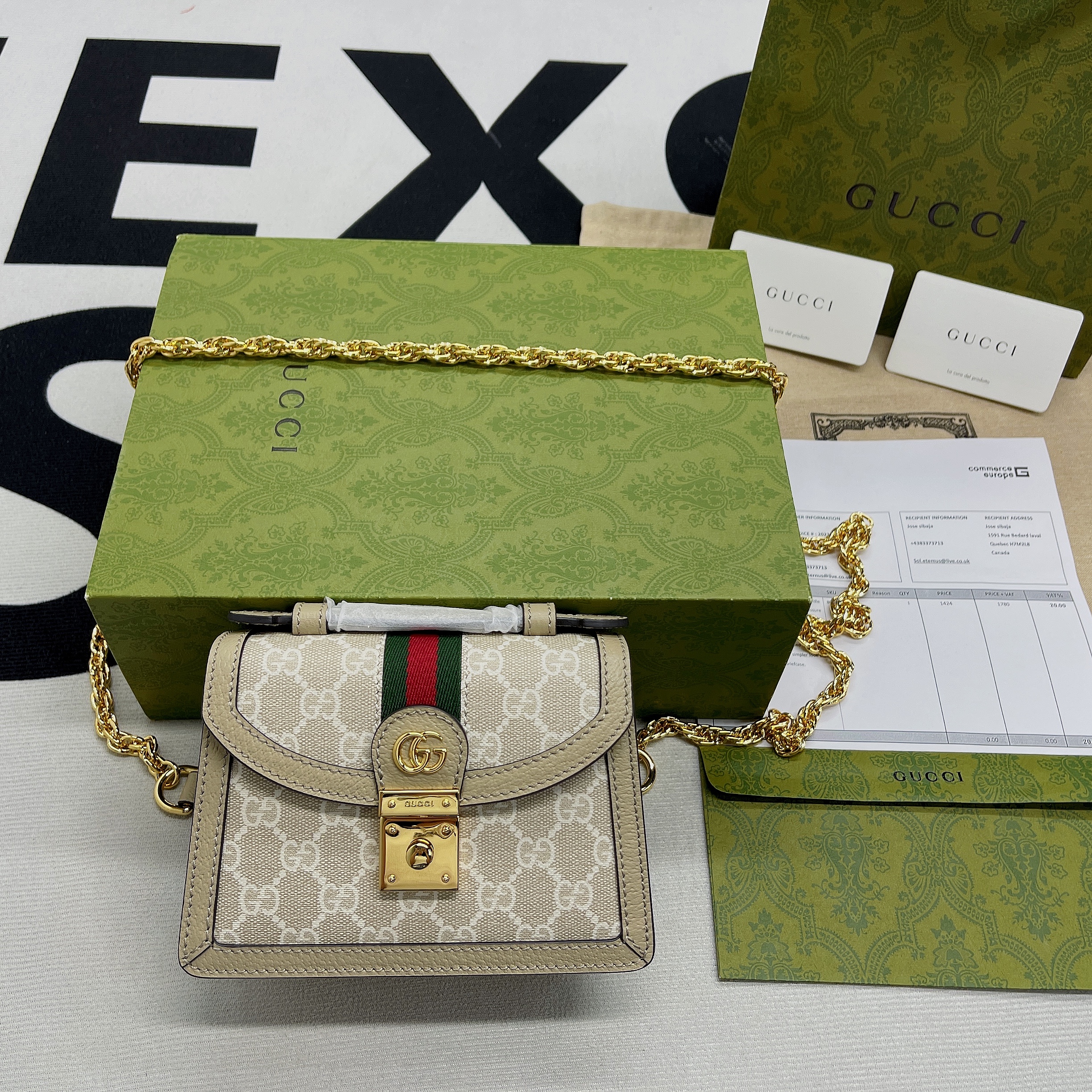 Gucci Ophidia GG Mini Shoulder Bag Beige For Women, Women’s Bags 6.9in/18cm GG 696180 UULAG 9682