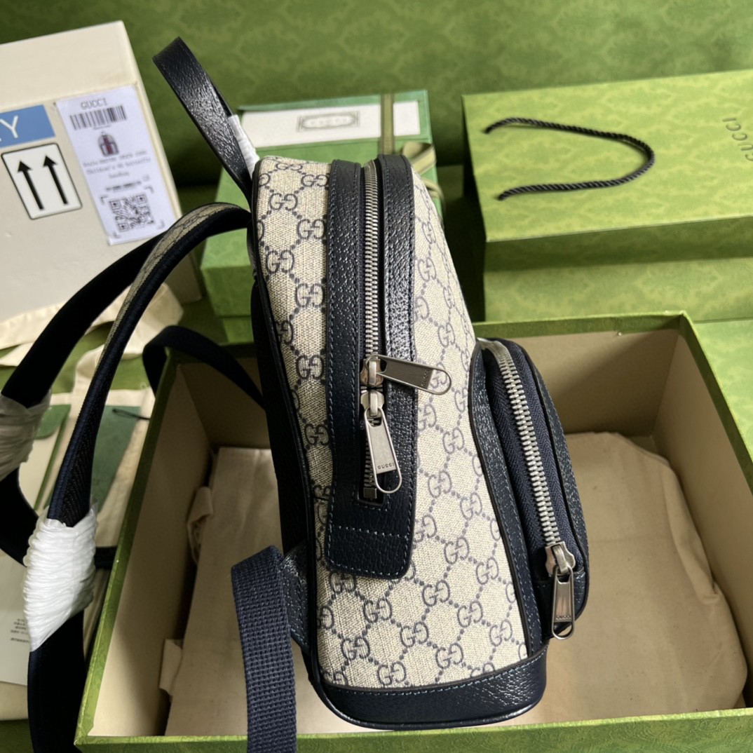 Gucci Ophidia GG Small Backpack Beige And Blue GG Supreme Canvas For Women 11.5in/29cm Beige