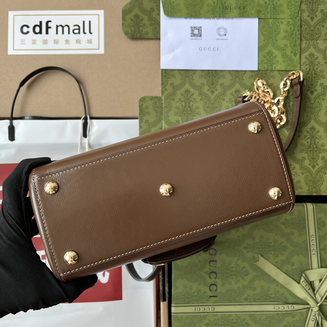 Gucci Ophidia Gucci Horsebit 1955 Mini Bag Brown For Women, Women’s Bags 8.6in/22cm GG 703848 AAA7G 2361