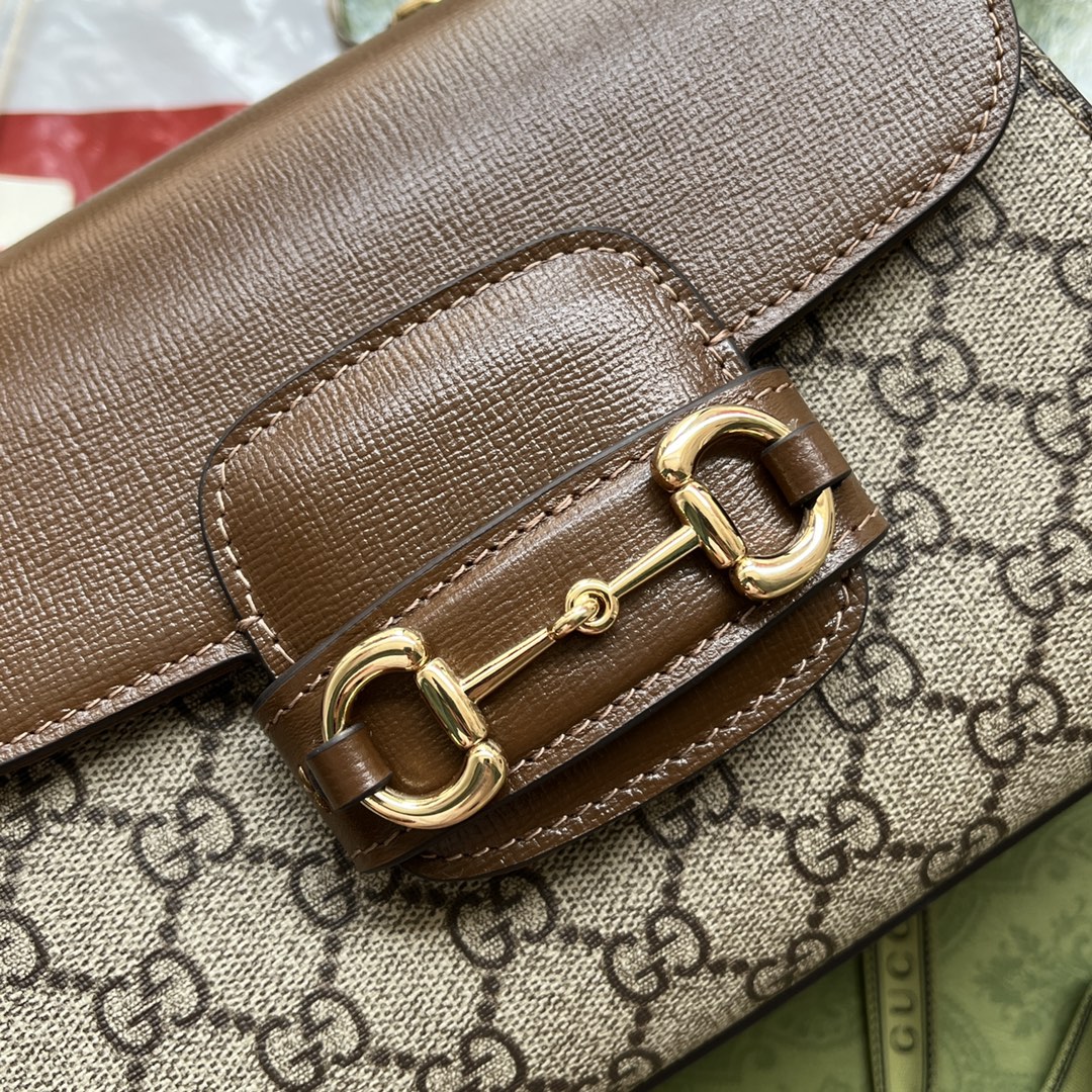 Gucci Ophidia Gucci Horsebit 1955 Mini Bag Light Brown And Beige For Women, Women’s Bags 8.6in/22cm GG 703848 9AAAJ 8563