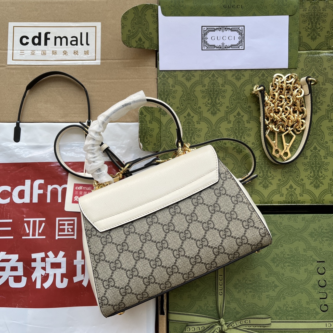Gucci Ophidia Gucci Horsebit 1955 Mini Bag White And Beige For Women, Women’s Bags 8.6in/22cm GG