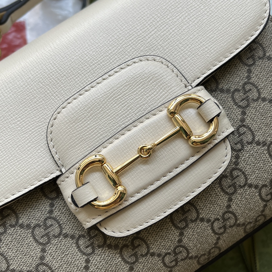 Gucci Ophidia Gucci Horsebit 1955 Mini Bag White And Beige For Women, Women’s Bags 8.6in/22cm GG
