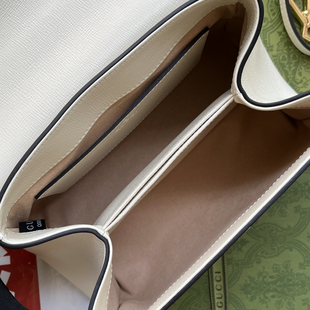 Gucci Ophidia Gucci Horsebit 1955 Mini Bag White And Beige For Women, Women’s Bags 8.6in/22cm GG