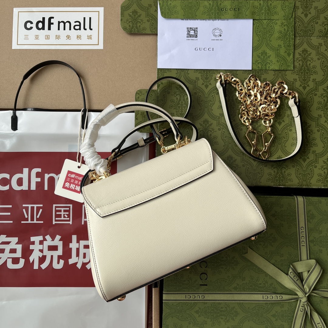 Gucci Ophidia Gucci Horsebit 1955 Mini Bag White For Women, Women’s Bags 8.6in/22cm GG