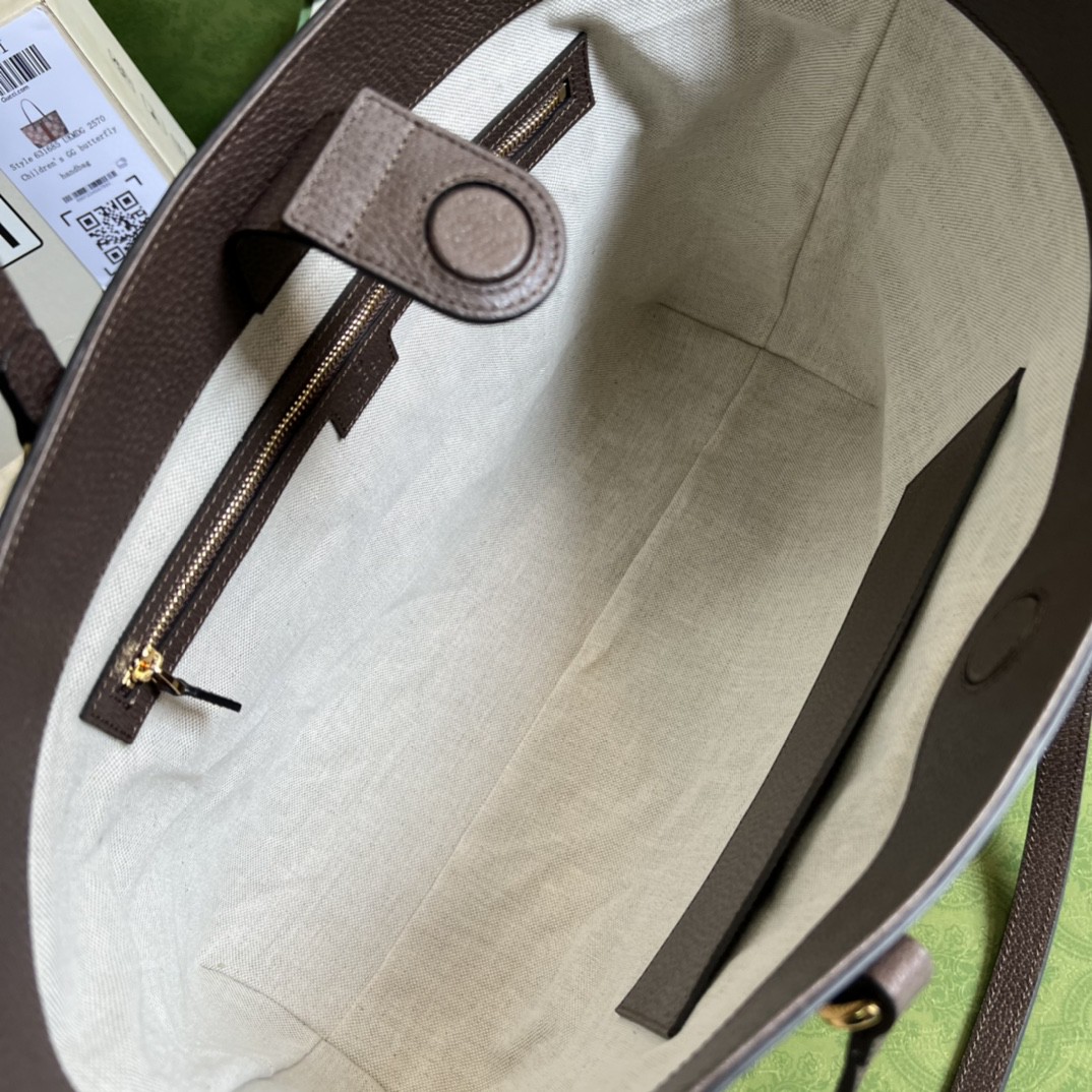 Gucci Ophidia Jumbo GG Medium Tote Camel And Ebony Jumbo Canvas For Women 15in/38cm 631685 UKMDG 2570