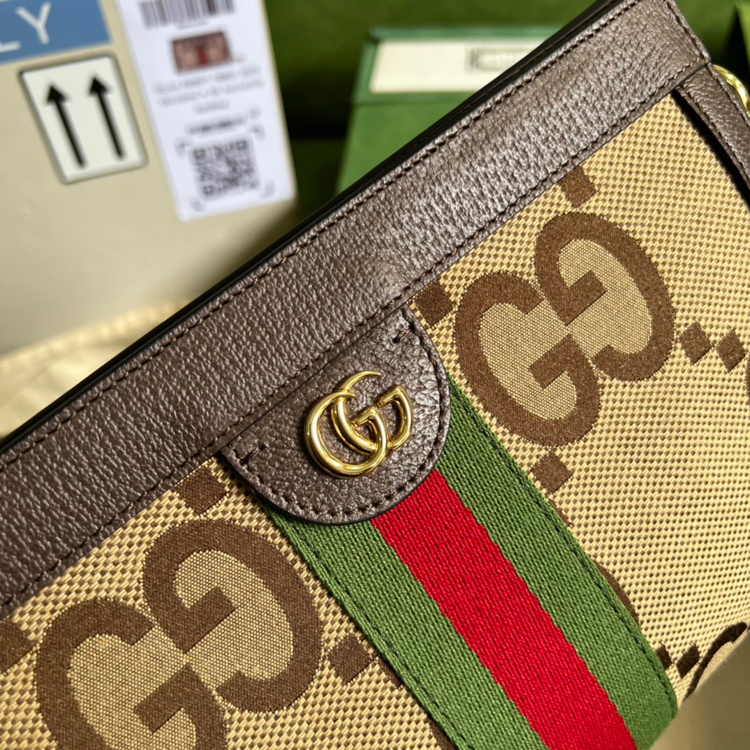 Gucci Ophidia Jumbo GG Small Shoulder Bag Brown For Women, Women’s Bags 10.2in/26cm