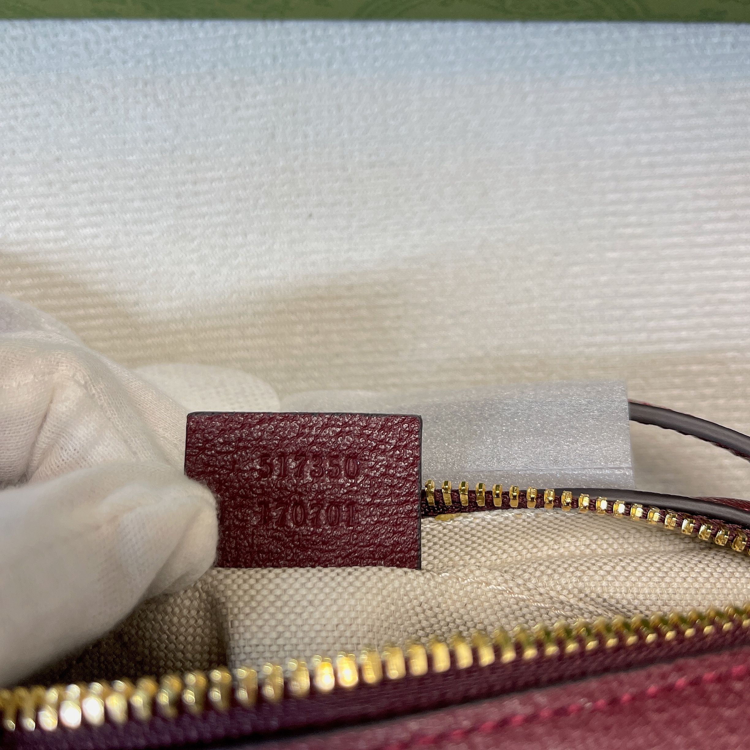 Gucci Ophidia Mini GG Bag Beige And Burgundy GG Supreme Canvas For Women  7in/17.5cm GG 517350-9Y9MS-9864
