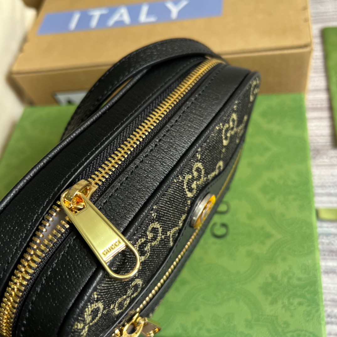 Gucci Ophidia Mini GG Bag Black And Ivory GG Denim Jacquard For Women  7in/17.5cm GG 517350 UN3BG 1274